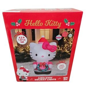 Hello Kitty Airblown Inflatable Holiday Lights 4.5 ft Tall Christmas Decoration